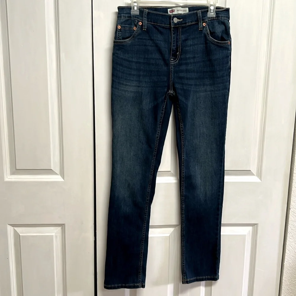 Levi’s 512 Dark Blue 5 Pocket Mid Rise Slim Taper Jeans Teen Size 20